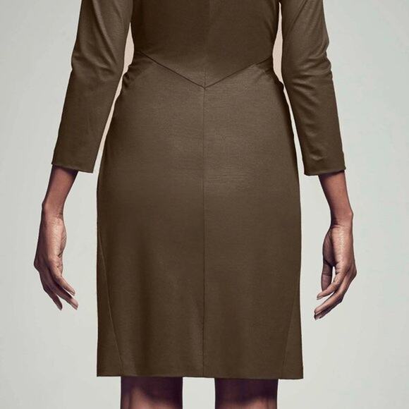 MM LaFleur Dress Womens 6 Black Blair 2.0 Ruched Twist Long Sleeve Midi Zip Up - Picture 13 of 13